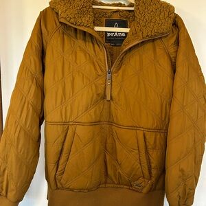 Prana Bronze Quilted Half-Zip Jacket